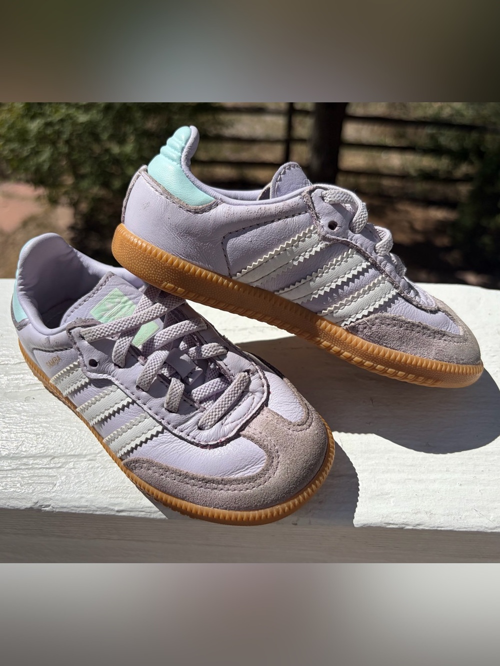 Adidas Lavender sambas size toddler 8c